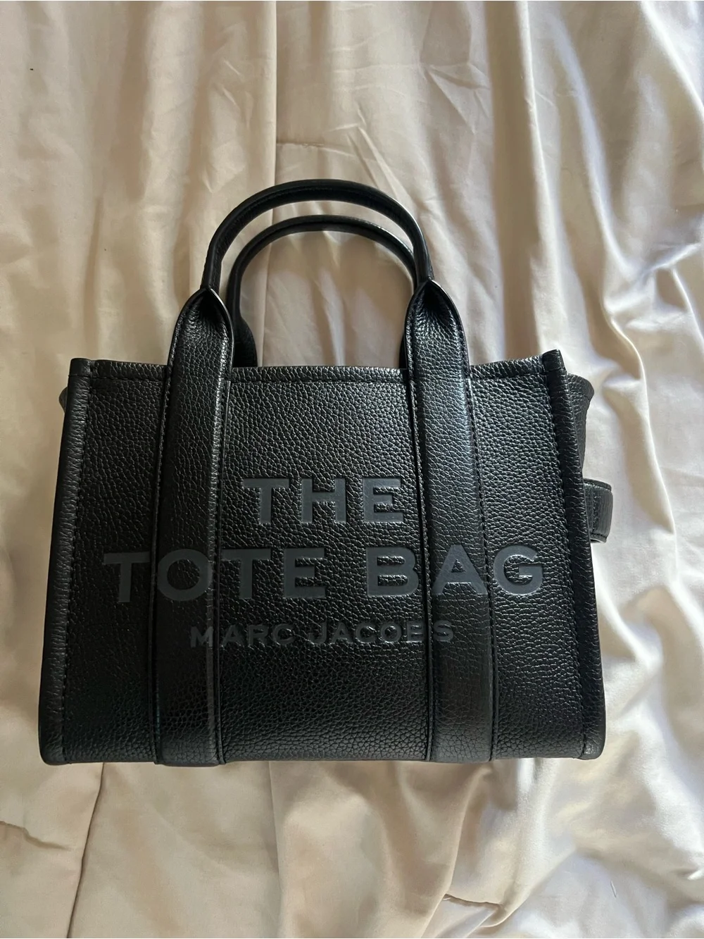 Marc Jacobs Black Pebbled Leather 'The Tote Bag' Top-Handle Tote